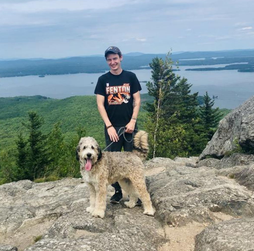 Daniel Ostrowski with dog