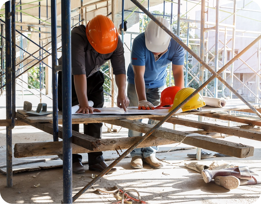 workers at construction site