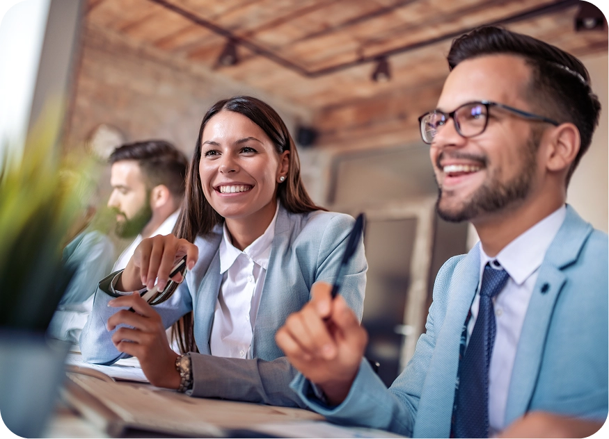 investment firm at desks